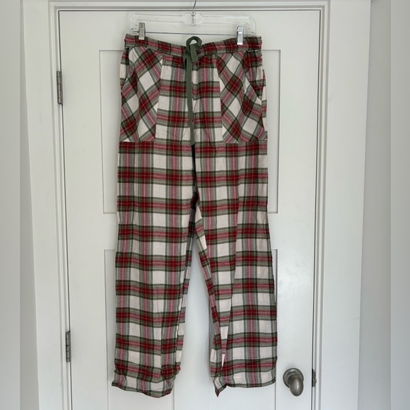 White Love Holiday Pajama Set with Top and Plaid Pants - Picture 13 of 13